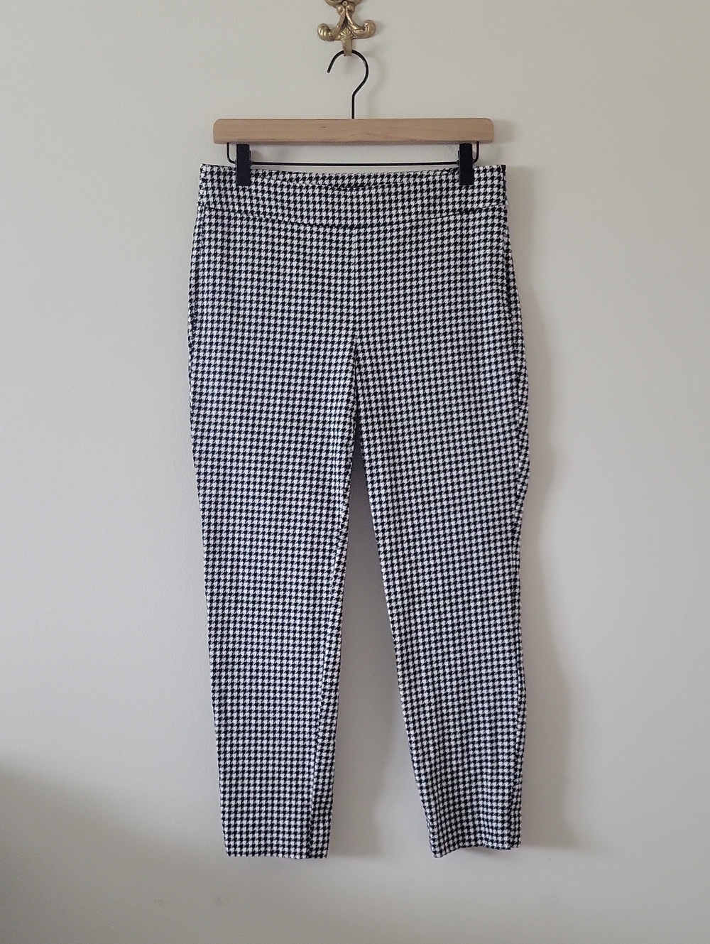 Talbots Chatham Ankle Pant Black White Houndstooth‎ Size 6P